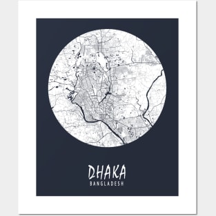 Dhaka, Bangladesh City Map - Full Moon Posters and Art